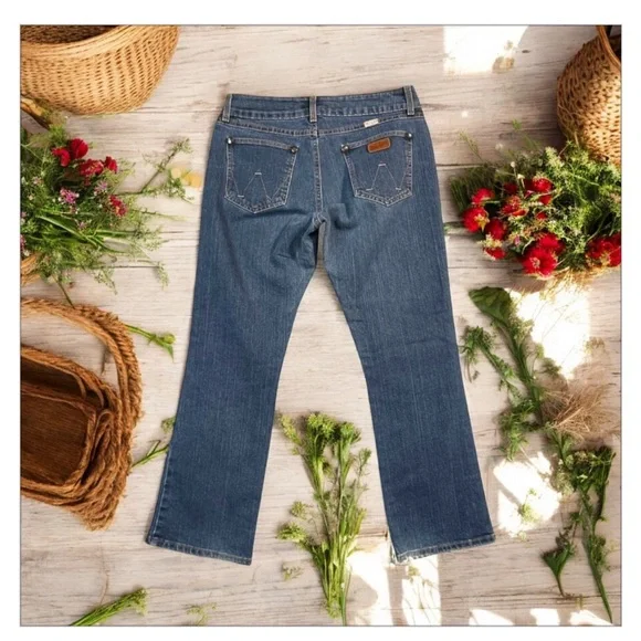 Wrangler Premium Pink Label XBarbie Bootcut Jean- Sz 31-EUC -Stretch- Y2KCowgirl - Picture 3 of 16